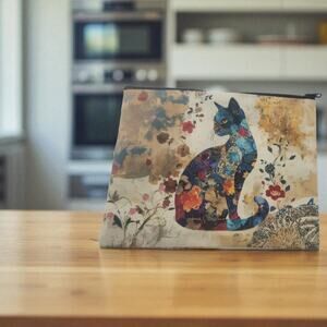 Japanese Cat Cosmetic Bag Kawaii Makeup Organizer Travel Pouch 6x8